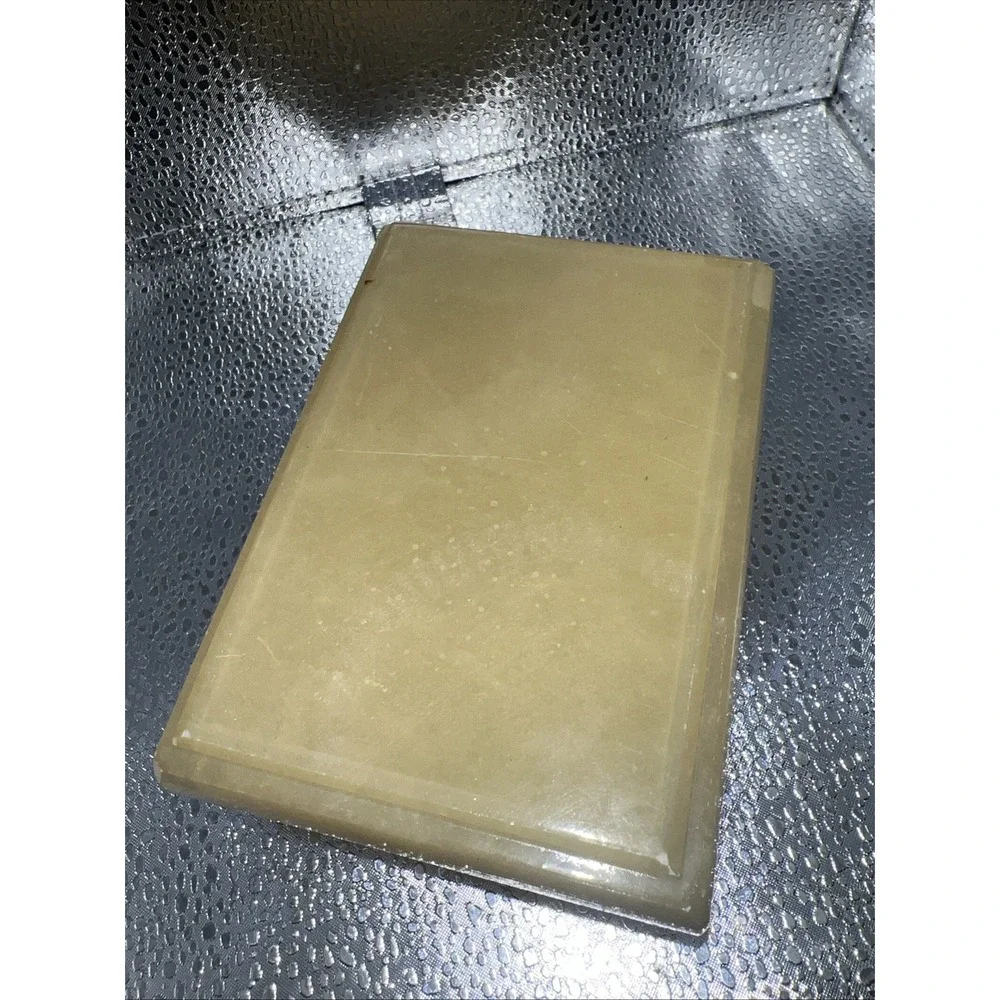 Vintage 1990s DeMain Italian Alabaster Jewelry Box Natural Stone Trinket Holder‎